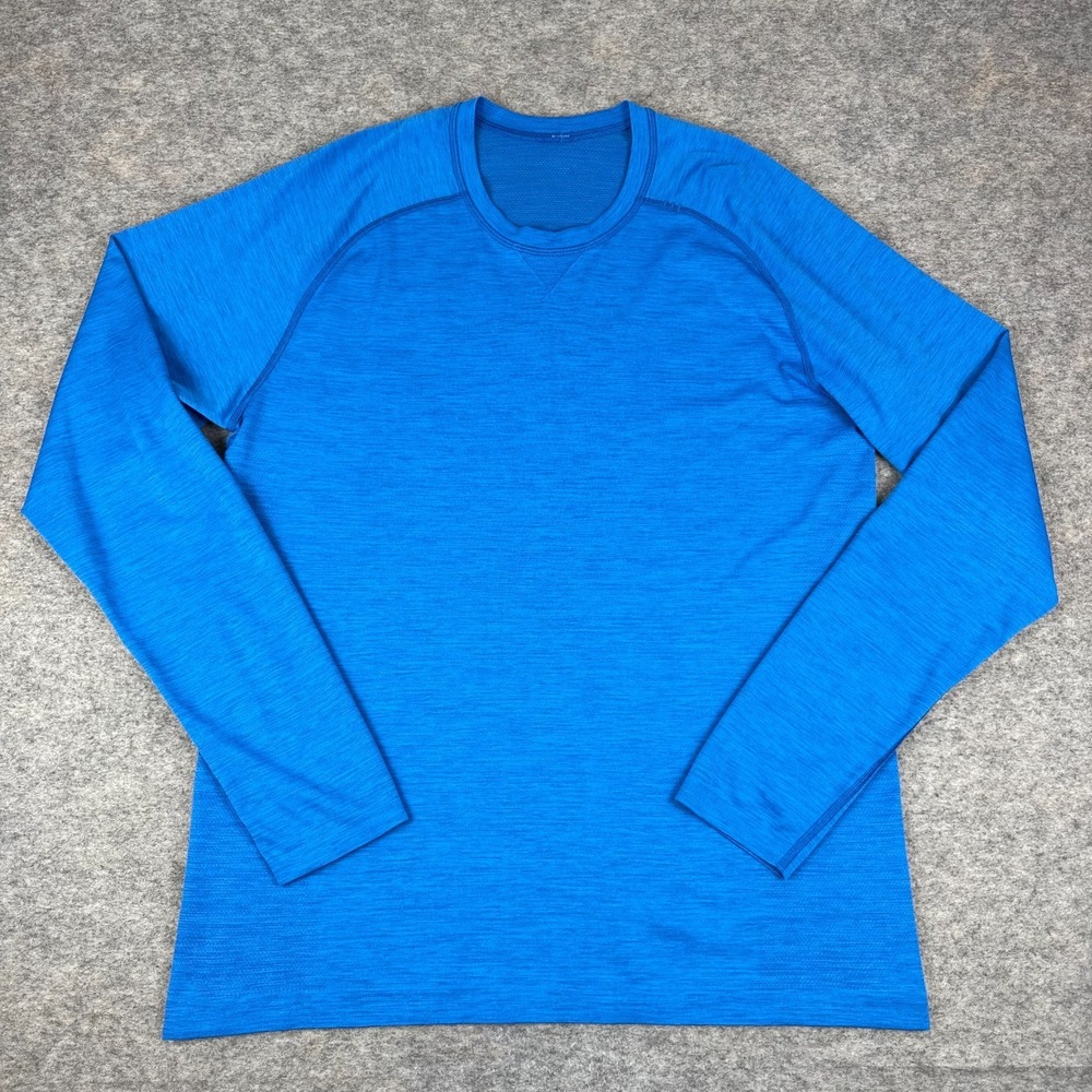 Lululemon Metal Vent Tech Long Sleeve Mesh Silverescent Blue Mens Large L